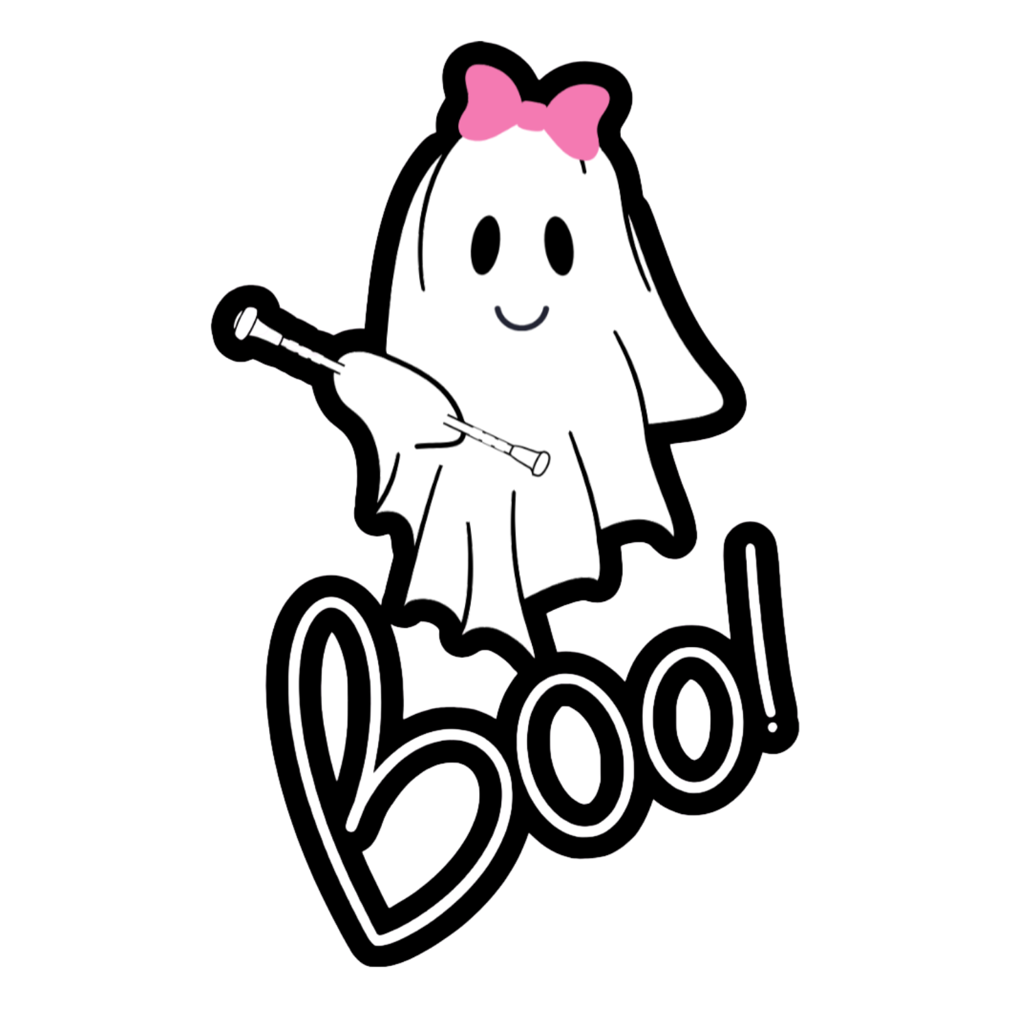 Baton Bow Boo Sticker