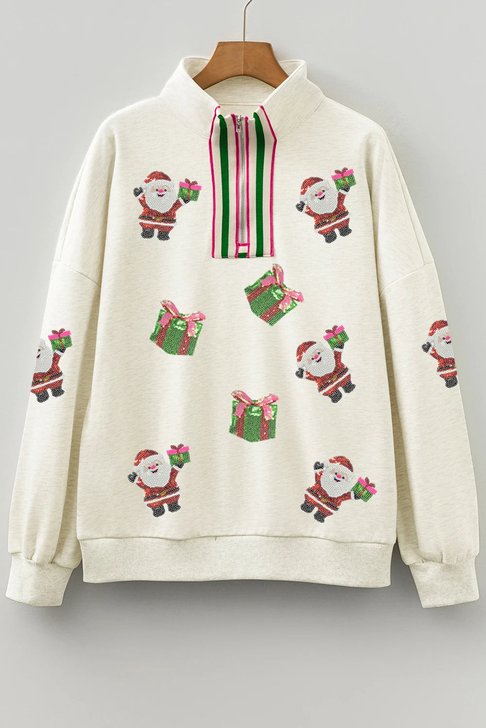 Sequin Santa Pullover