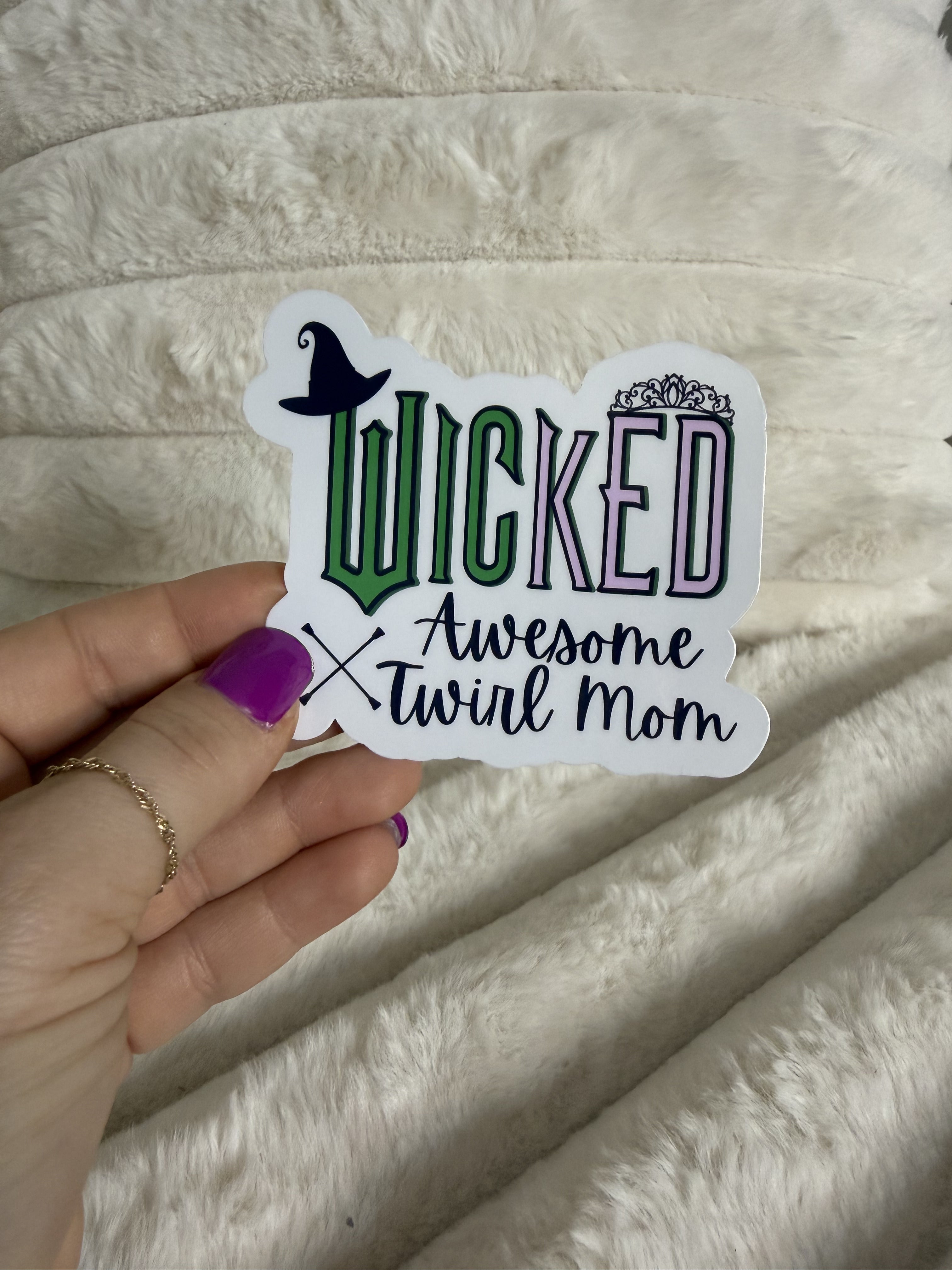 Wicked Awesome Twirl Mom Sticker
